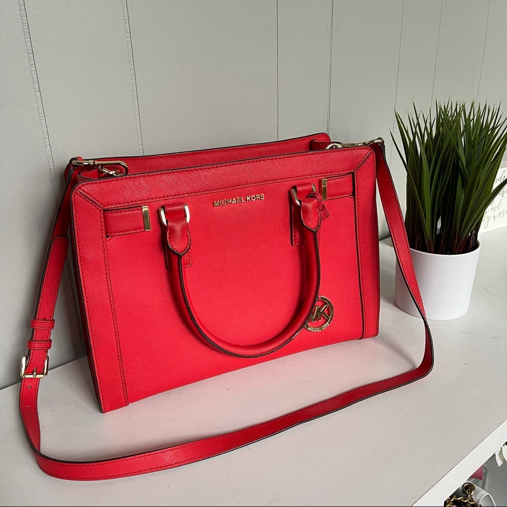 Michael Kors bag , tote crossbody in red
